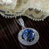 Magnificent new sapphire, diamond and 18ct gold cluster pendant