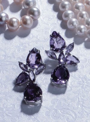 Romantic amethyst and sterling silver Columbine Earrings