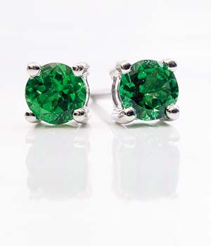 Emerald and White Gold Earrings from Hatton Garden