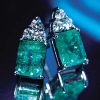 Emerald, Diamond and 18ct Gold Earrings from Hatton Garden