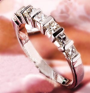 Seven-stone princess-cut ring