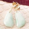 Fine natural Burmese jade and 14ct gold jewellery: Fortuny Earrings,