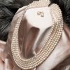 Spectacular new five-strand pearl necklace from Hawaii with 14ct gold clasp