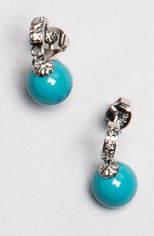 Turquoise and sterling silver Arabesque Earrings by Aleyne