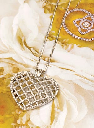 18ct white gold and diamond Lulu Heart Pendant