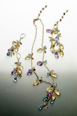 Enchanting Martinique 14ct Gold and Gemstone Necklace