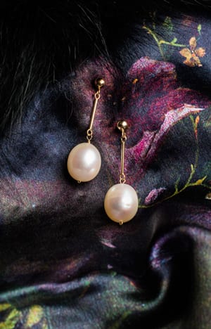 The new Minerva Pearl and 14ct Gold Drop Earrings from Hawaii