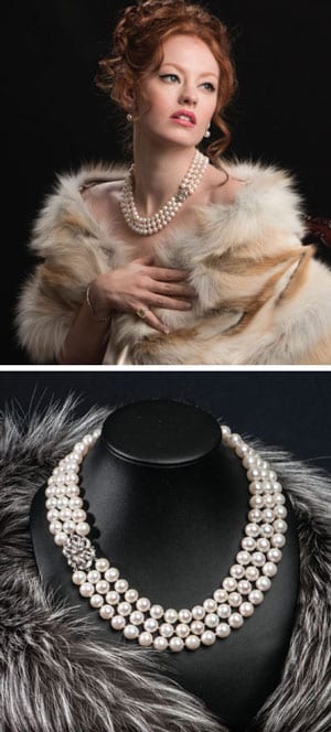 Stunningly beautiful new pearl, diamond and gold necklace: 'Norma', from the Opera Collection