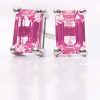 Emerald cut Pink Sapphire Earrings, 1.20 carats, set on 18ct Gold