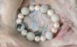 Elegant new pearl and jade bracelet, £39