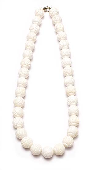 Reef Necklace in carved white turquoise