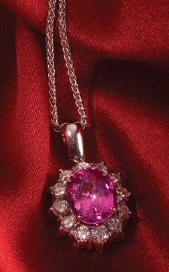 New Hatton Garden Collection: Fabulous pink sapphire, diamond and 18ct gold pendant