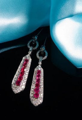 Burmese ruby and diamond earrings from Hatton Garden: save £5,725