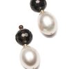 Dramatic natural pearl, smoky quartz and 14ct gold Rothschild Earrings