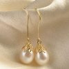 Stunning natural teardrop pearl and 14ct gold Sirena earrings