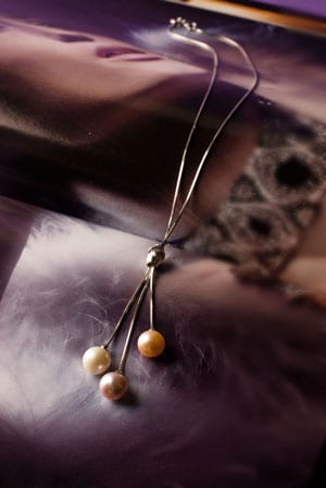 Sterling silver and natural pearl Caprice necklace, £43