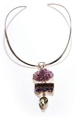 A trio of amethysts on a sterling silver collar: the gorgeous new Dream Pendant