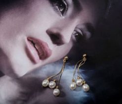 Gorgeous new Trois Mondes natural pearl and 14ct gold earrings from Hawaii