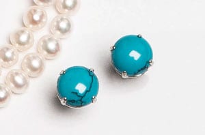 Turquoise and sterling silver Eclipse Earrings by Aleyne