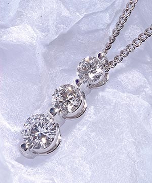 Triple Solitaire Diamond Necklace