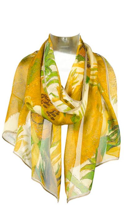 Exquisite Van Gogh Sunflowers in pure silk chiffon from the new Fine Art Collection - Image 2