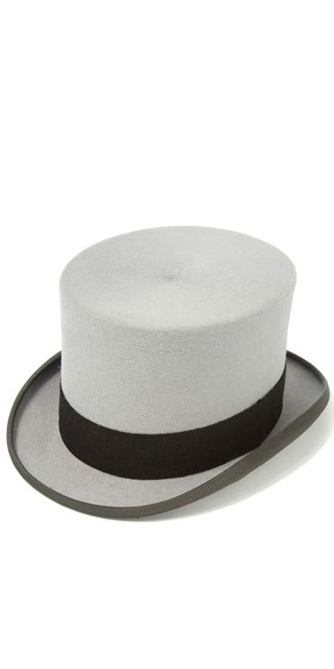 Christys' London Ascot Fur Felt Grey Top Hat for formal occasions, made ...