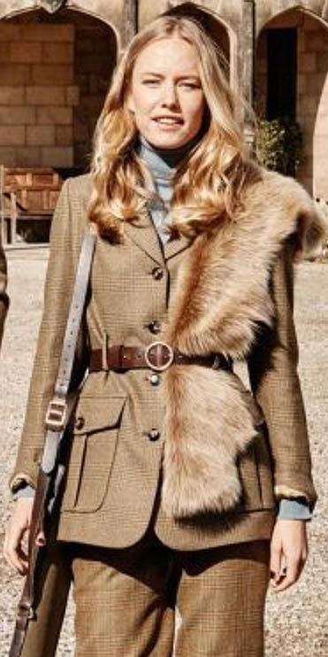 Elegant pure wool shooting suit for the new season by Really Wild: the  belted over-jacket in beautiful silver, brown and sage Prince of Wales  check tweed: sold out - CountryClubuk