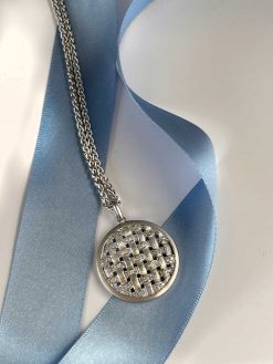 Alternative view of Stunning White Diamond and Silver Natté Collection from New York: The Pendant