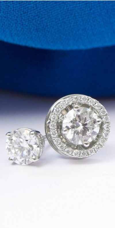 Exceptional 1.4 carat F/VVS Diamond Stud and Halo 2-in-1 Earrings from Hatton Garden: The Classic Diamond Earrings: Members save over £8,500: sold to a Member: inquire about this design - Image 2