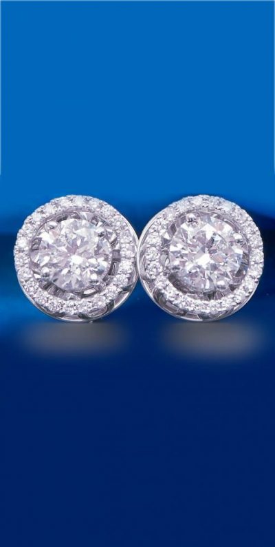 Exceptional 1.4 carat F/VVS Diamond Stud and Halo 2-in-1 Earrings from Hatton Garden: The Classic Diamond Earrings: Members save over £8,500: sold to a Member: inquire about this design