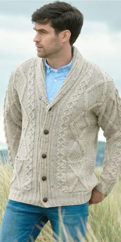 From fisherman’s knit to front row fashion: the Aran cardigan returns as the quintessential men’s layer in 2025: and here's Members' current favourite, the Kerry Aran button cardigan by West End Knitwear