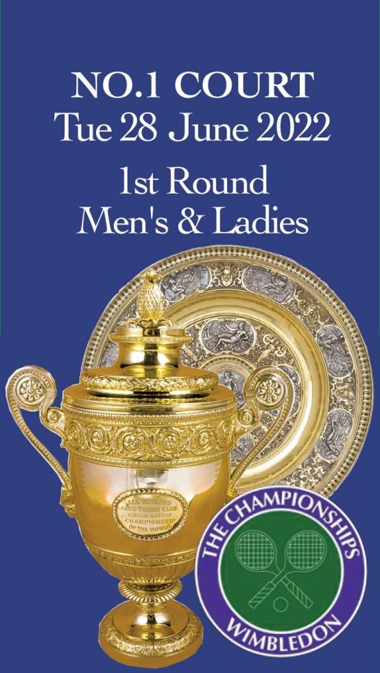 Wimbledon 2022 Debenture Tickets: No1 Court, Tuesday, June 28: Men's and Ladies