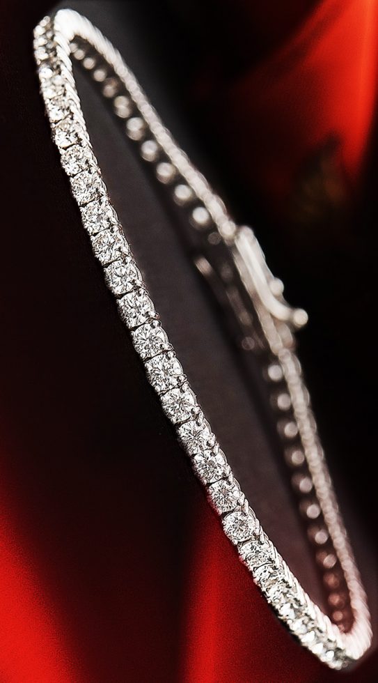 18k White Gold 5 Carat TW Lab Grown Diamond Tennis Bracelet 7