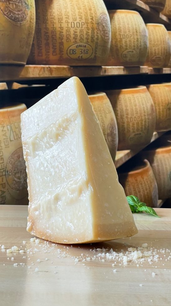 Unpasteurised, delicious Parmigiano Reggiano, made in the heart of Emilia Romagna in Italy's Lombardy region in traditional style: the gourmet choice in hard cheeses: aged 22 to 24 months: 1kg