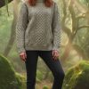 Classic Aran crew neck jumper by world famous Irish knitters West End : best price at CountryClubukKnitwear