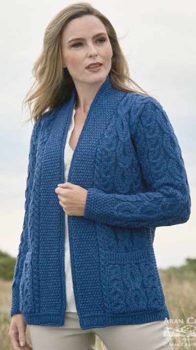 New Edge to Edge Jacket Cardigan in pure Merino wool: the Oranmore, by West End of Co Kildare: smart, stylish yet totally relaxed