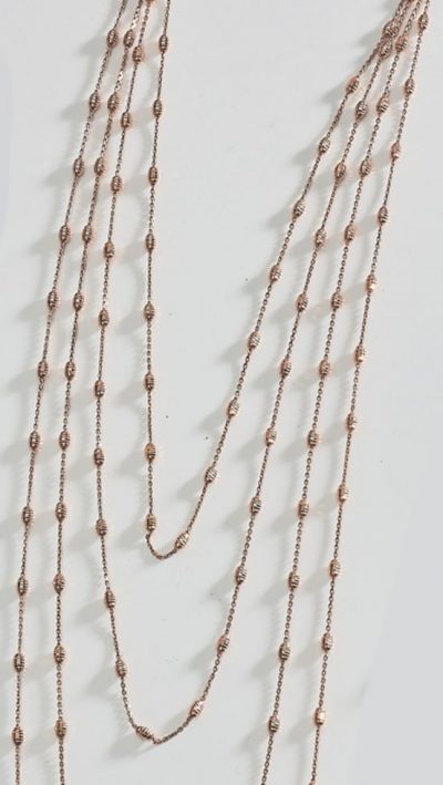 Glittering four-strand rose gold vermeil glittering chain Quartet Necklace: eyecatching, original, versatile and so stylish, it really makes an impact - Image 2