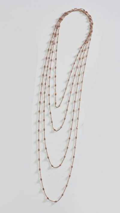 Glittering four-strand rose gold vermeil glittering chain Quartet Necklace: eyecatching, original, versatile and so stylish, it really makes an impact