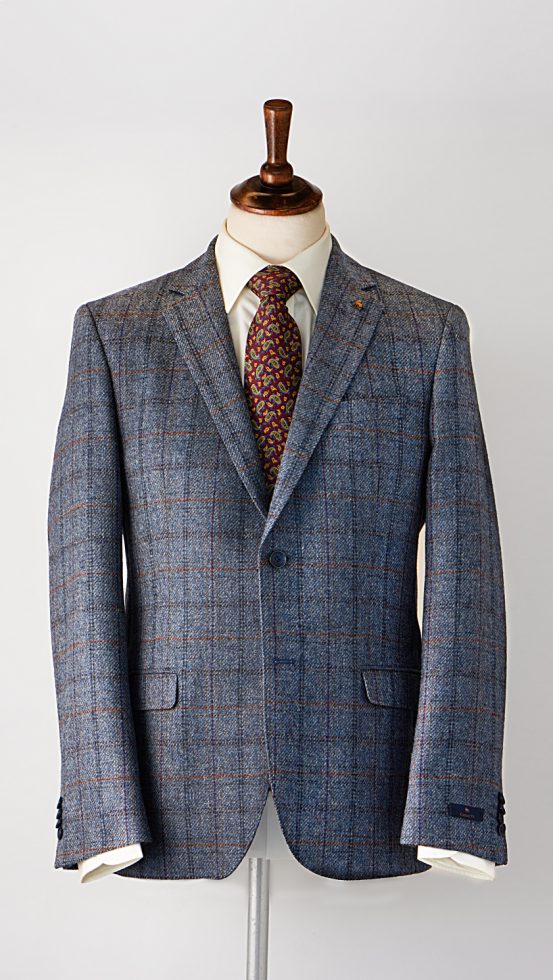 Magee of Donegal Clady Tweed Jacket in Blue Check: best price for this ...