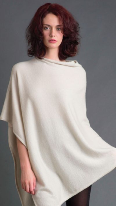 Fabulous 100% cashmere poncho from Ochre Cashmere: cool elegance, relaxed, smooth and soft: beautifully hand made in top quality two-ply natural cashmere