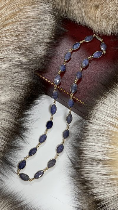 Marquise-cut Sapphires and Gold create the elegant new Antoinette Necklace: it's the perfect way to shower her with gems: sold out