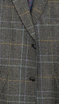 Alternative view of Smart, versatile check coat in shades of brown with a hint of blue for elegant town and country style