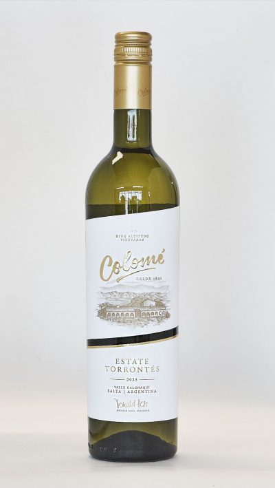 Bodega Colomé Estate Salta Torrontés 2023: best price for this Decanter award winning, delicious summer white from the oldest, highest altitufe winery in Argentina: lively, floral, complex and with a long, savoury finish: case of 12 bottles delivered
