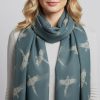Flying Pheasant scarf in teal cashmere and fine wool at CountryClubuk best price
