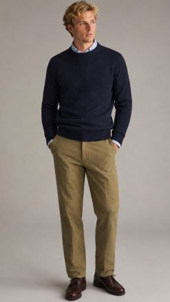 Gurteen Epsom pure cotton moleskin trousers in Thyme
