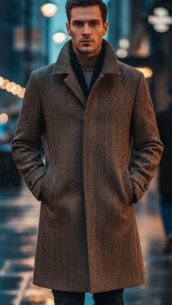 Magee of Donegal wool herringbone Erne Coat at CluntryClubuk best price