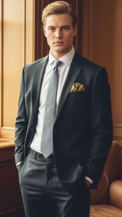 Charcoal grey pure wool suit by Magee at CountryClubuk best price