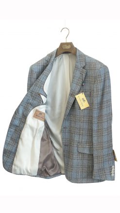 Interior lining and construction details of Gurteen Florence jacket in Lanificio di Pray cloth