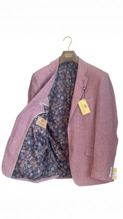 Floral interior lining detail of Gurteen Naples Jacket 61001-161 lilac linen blazer