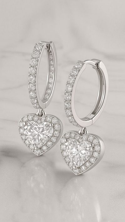 Eternal Romance: Heart-Shaped Diamond Earrings in Platinum from London's Hatton Garden: top-grade GIA Certificated Diamonds: Members save a cool £3,500 - Image 3